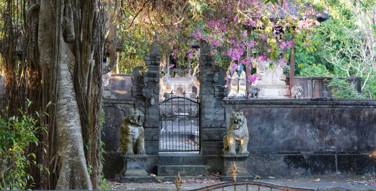 Tiger guardians of a cliff-top temple​