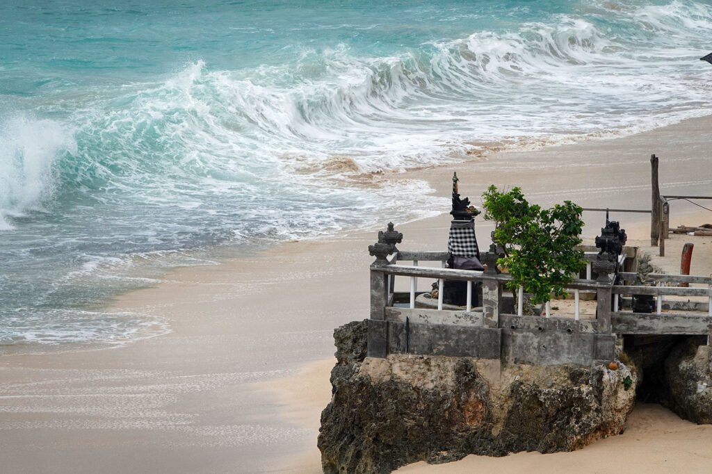 Temple with wave in Bali