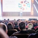 Business conference auditorium with audience and speaker — Indonesia Rendezvous Nusa Dua Bali